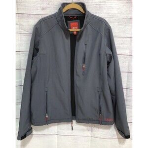 IZOD Jacket Men's Size L Gray L/S Fleece Lined Full Zip Front/Pockets EUC